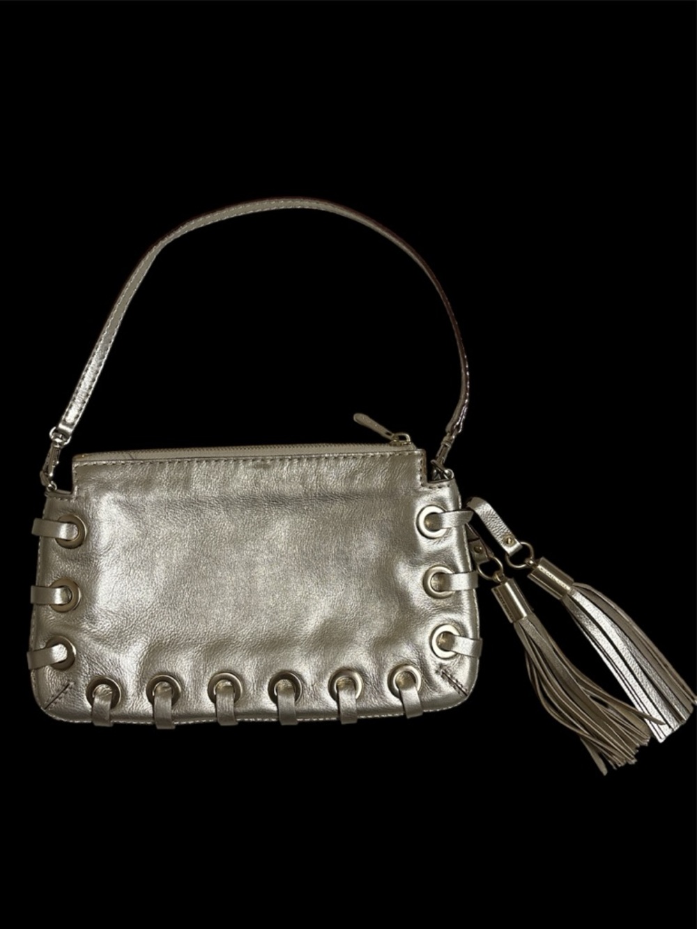 Michael Kors Metallic Gold Leather Wristlet Clutch - Picture 3 of 8